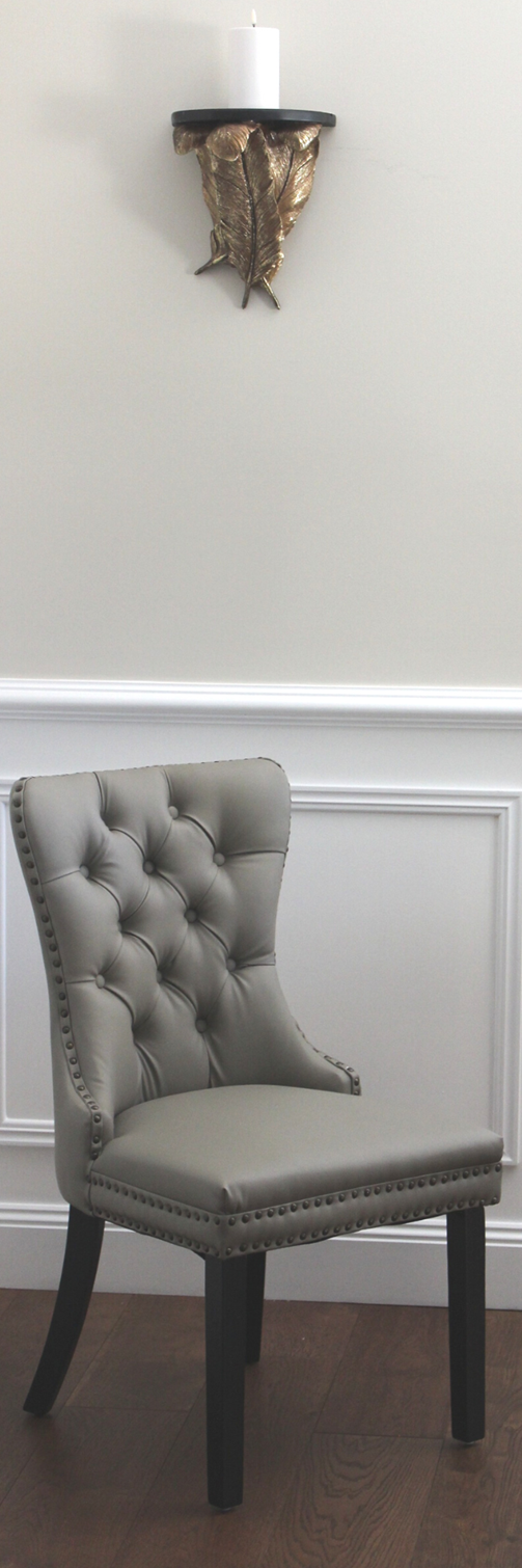 Elena Chair Grey Faux Leather